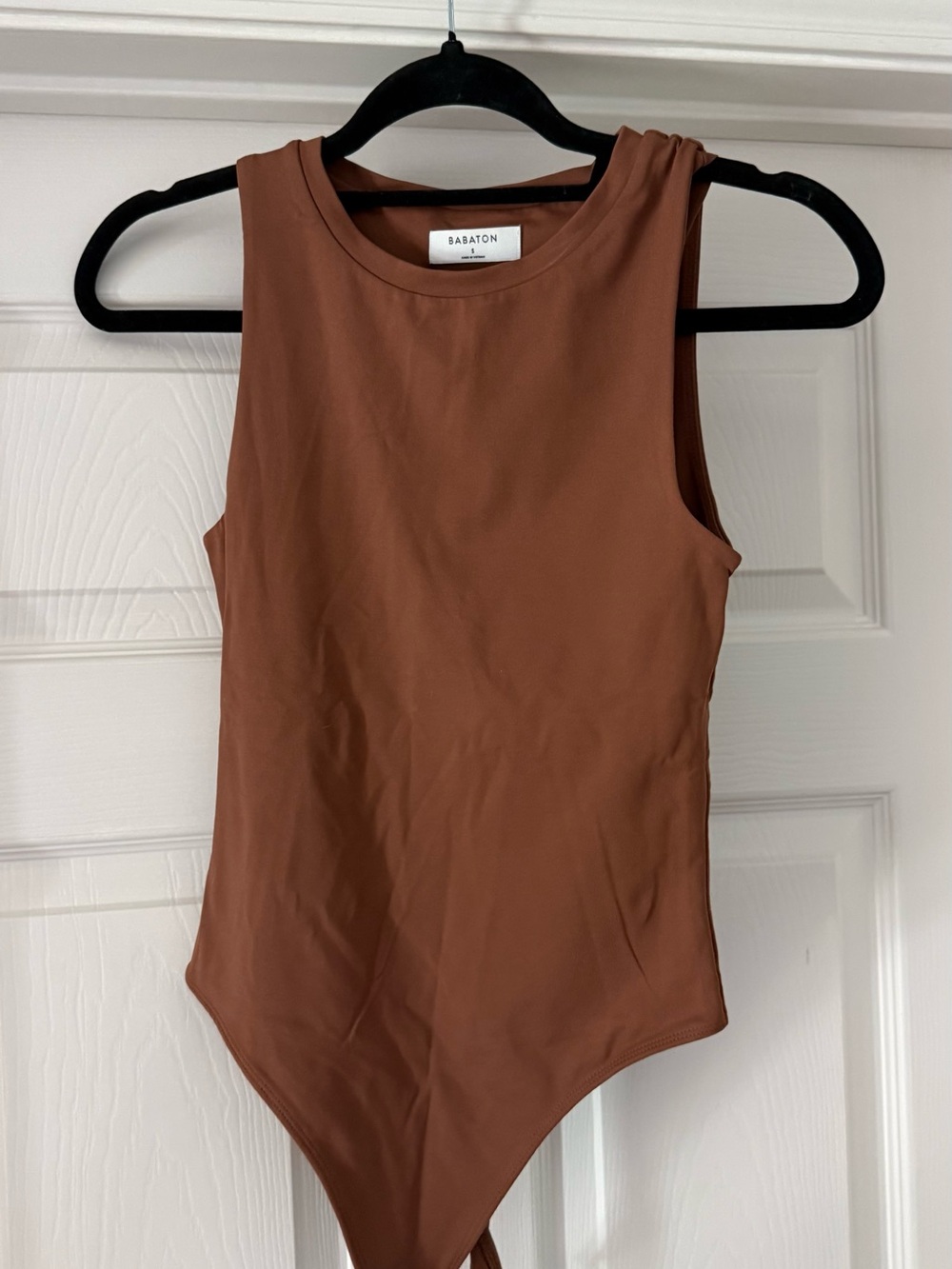 Babaton Sleeveless Rust-Brown Stretch Bodysuit